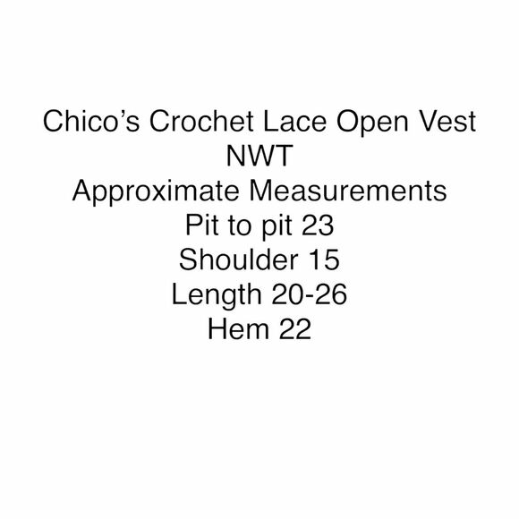 Chico's Vest Romantic Cottage Crochet Lace Open Front Sz 10 12 Tan Cream NWT - Picture 11 of 16